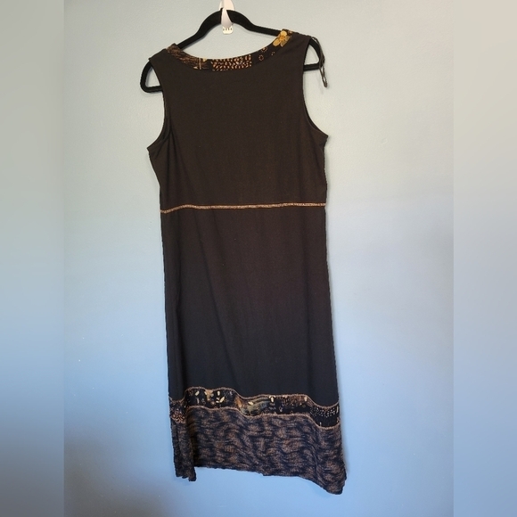 Vntg C.M. Shades Long Patchwork Dress Size Large? - Picture 8 of 11